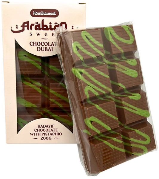 Iconiksweet Dubai Kadayif Chocolate With Pistachio 200g