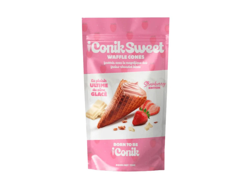 iConiksweet Waffle Cones - Fraise & Chocolat blanc