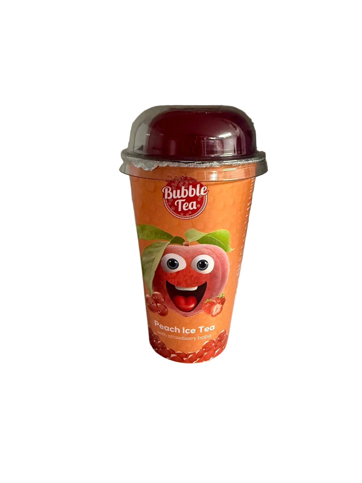Bubble Tea Peach Ice Tea with strawberry