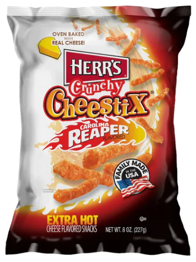 Herr’s Crunchy Cheese Stix Carolina Reaper Extra Hot